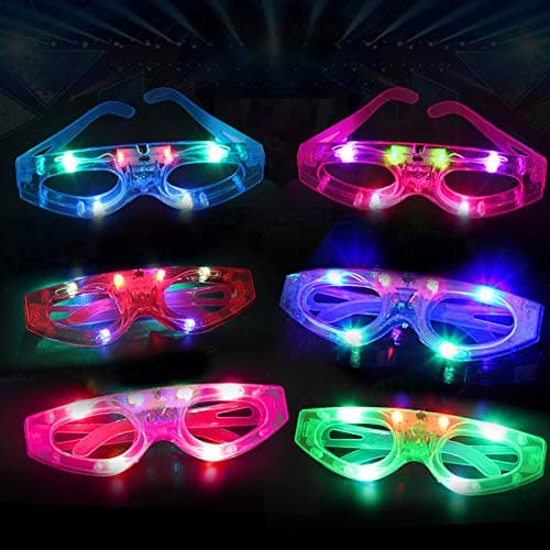 HDHF 24Pack Ligh Up BatGlasses Party Supplie 4Color LED Glow GlassesGlow In Dark Party Favors GlowToy