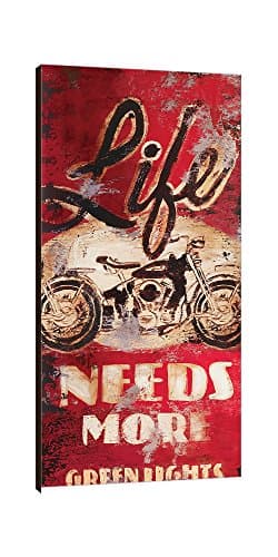 Rodney White Green Lights Gallery Wrapped Canvas, 12x24x1.5