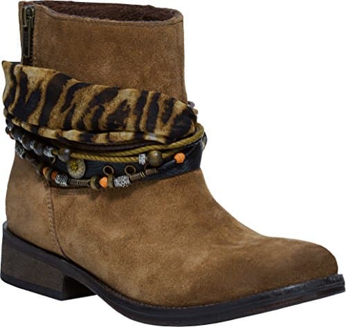 Cavalone Women's Suede Leather Flat Ankle Boots Booties