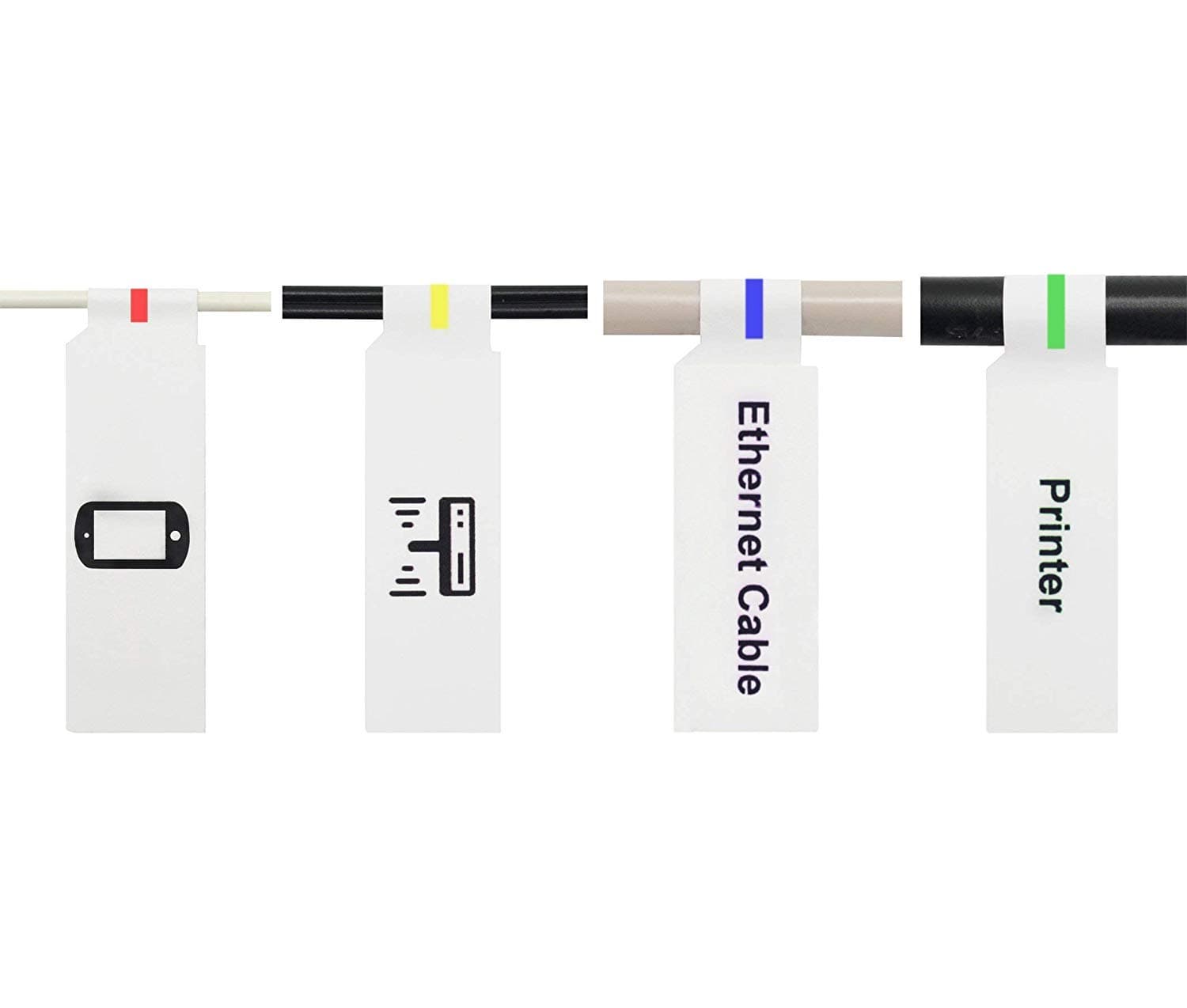 Mr-Label® Inkjet & Laser Printer Support Waterproof Cable Label - Letter Sheet - Self-Adhesive & Durable - with Print Tool (20 Sheets, 600 Labels, White)