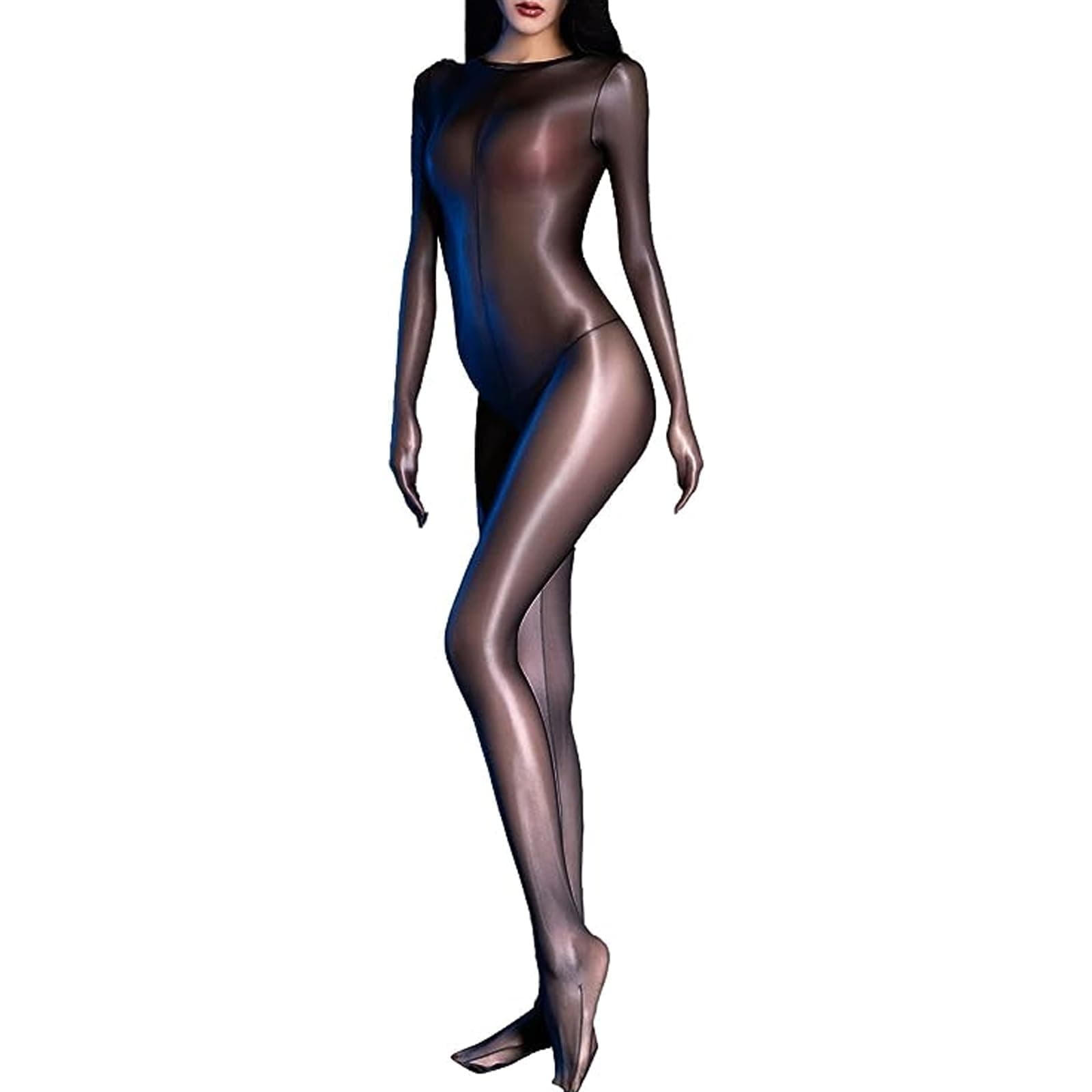 5D Women's Transparent Bodystocking Bodysuits Bodysuits Catsuit Women's Sexy Oiled Shiny Tights