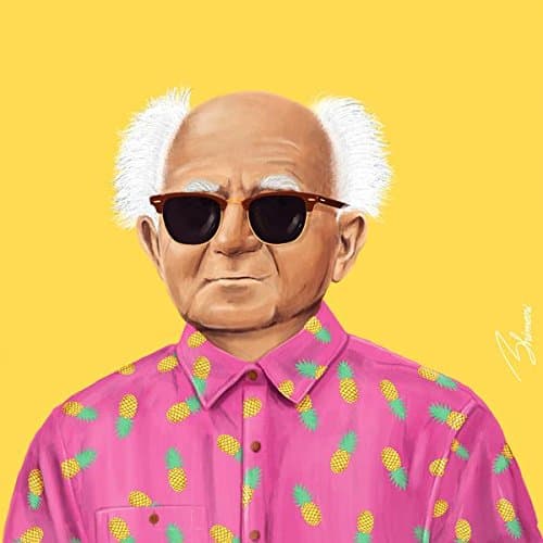 Amit Shimoni illustration David Ben Gurion - TLV - Pop Art Modern Contemporary Decorative Art Poster Print, Hipstory Project Modern Art at his Best