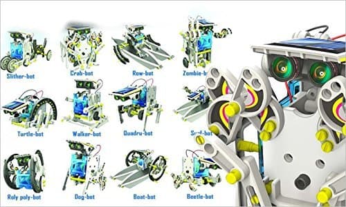AdaraXx Gifts and Arts 14 in 1 Educational Solar Robot Kit, Multi Color