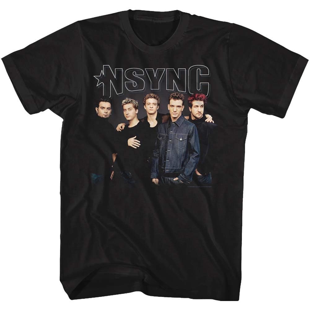 NSYNC Men's Stark Group Shot T-Shirt Black