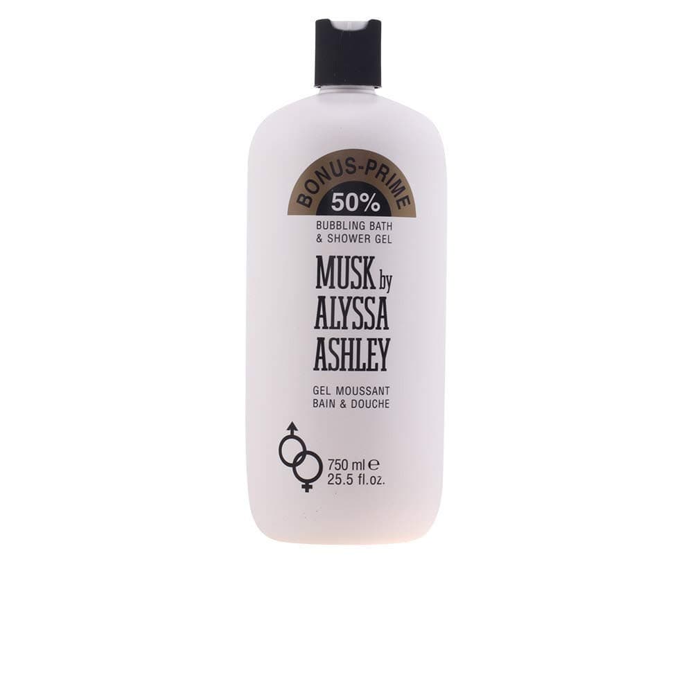 Alyssa Ashley Musk Bubbling Bath and Shower Gel - Shower Gel Body Wash for Women - Mens Body Wash - Infused with Jasmine and Iris - 25.5 oz