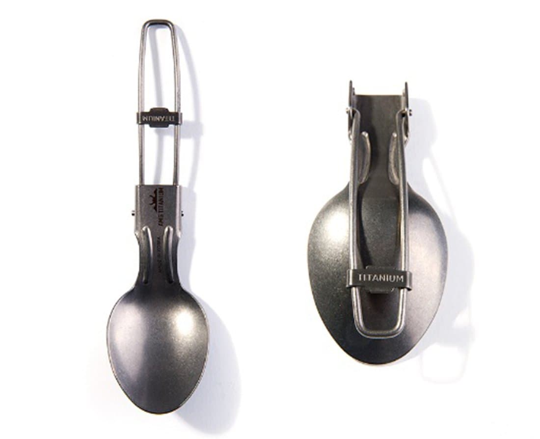 AMG Titanium Folding Spoon Camping Cookware Outdoor Backpacking Hiking Lightweight