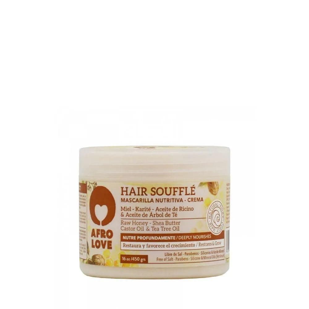 Hair Soufflé 16 oz – Deep Moisturizing Hair Mask with Raw Honey, Shea Butter & Castor Oil – Intense Hydration & Repair for Curly, Kinky, and Coily Hair – Sulfate & Paraben-Free