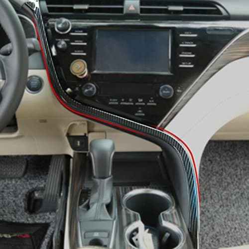 RQING for Toyota Camry 2018 2019 Interior Front Center Console Dashboard Moulding Trim (Carbon Fiber Pattern)