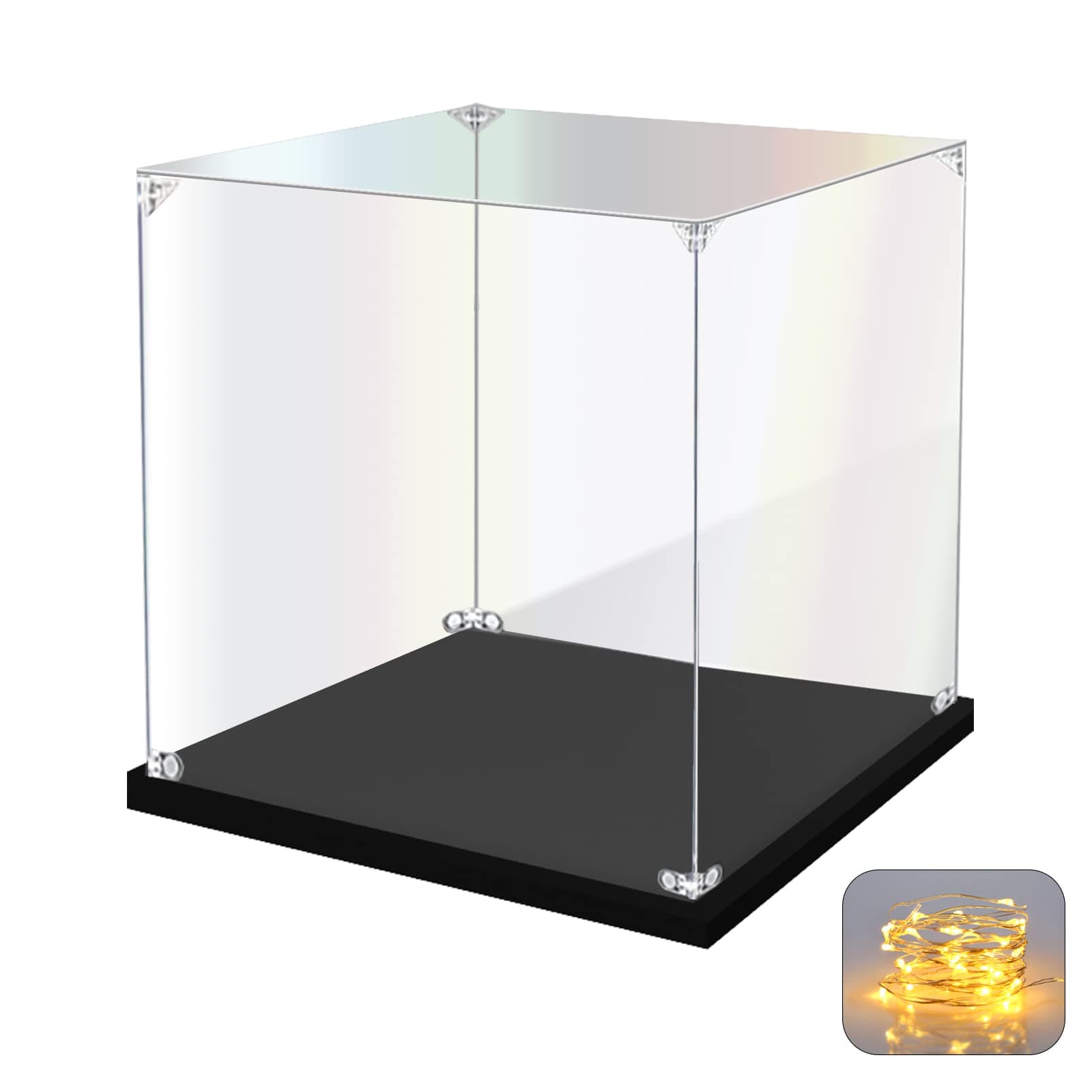 KOLIPI Acrylic Display Case for Collectibles Assemble Clear Acrylic Display Box for Lego Alternative Glass Case for Showcasing Figures Doll Toys Home Storage(8x8x8 inch, 20x20x20 cm)