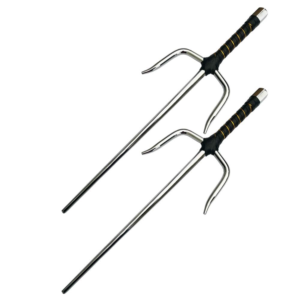 Ace Martial Arts Supply 18 Inch Sai Set - Chrome
