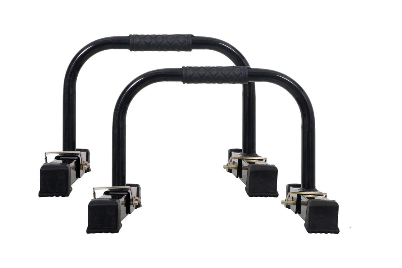 Men's and Women's PVC Folding Fitness Parallettes Push Up Bar Stand for Gym and Home Exercise (Black)