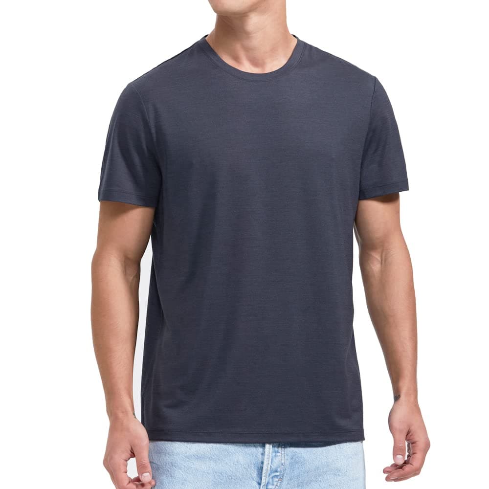 Woolinkin Merino Wool Coolmax Blend T Shirt - Men’s Durable Short Sleeve Wool Base Layer - 150 Lightweight