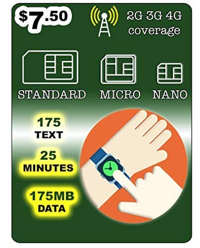 SpeedTalk SmartWatch SIM Card for Smart Watch GPS & Activity Tracking | 3 in 1 Simcard - Standard, Micro, Nano | Kids GSM 5G 4G LTE Smartwatches Wearables | Roaming Available | 30 Days Smartwatch Plan