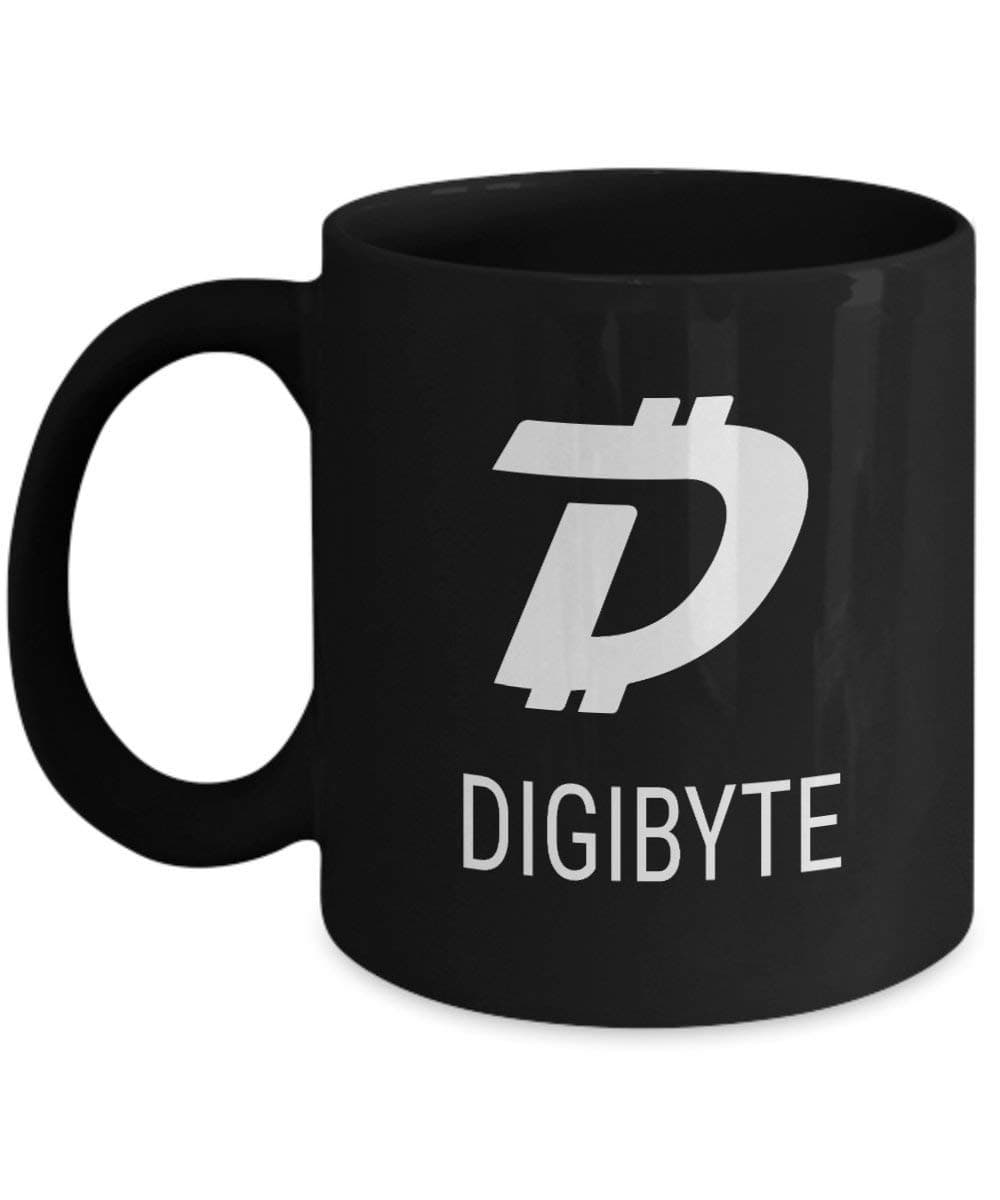 Official DigiByte Cryptocurrency Mug Acrylic Coffee Holder Black 11oz Crypto Miner Blockchain Invest Trade Buy Sell Hold DGB