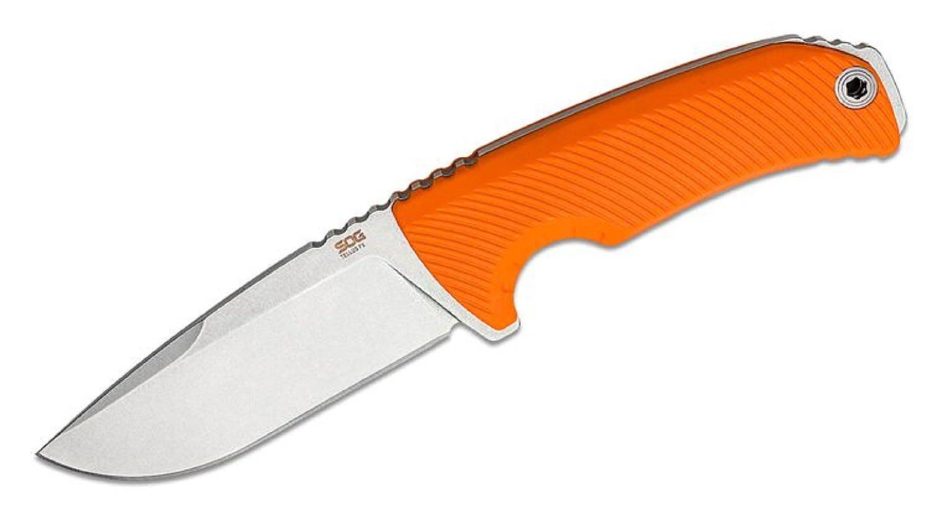 SOG Tellus FX Full-Sized Fixed Blade Knives 4.2" Full-Tang CRYO 440C Steel Blade GRN Handle UMS Compatible Sheath