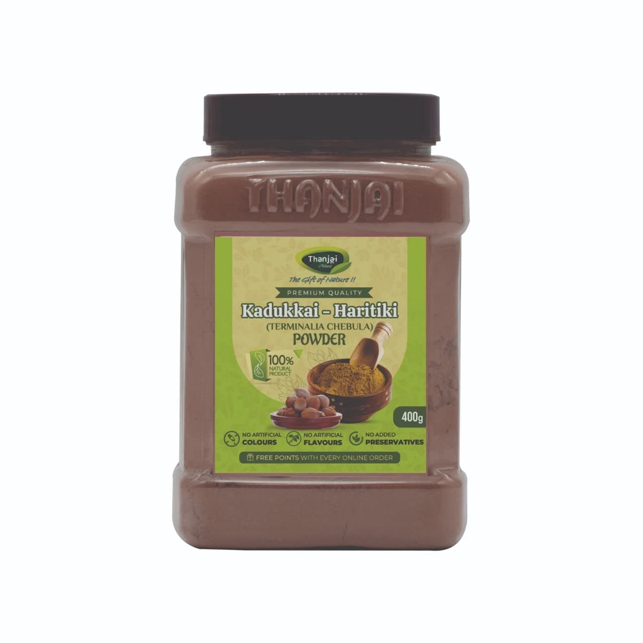 Thanjai Natural Kadukkai (Haritaki) Powder - Terminalia Chebula - 400gms