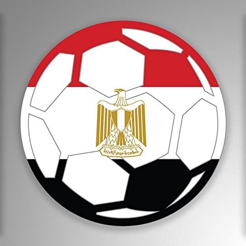 JMM Industries Egypt Soccer Ball Flag Vinyl Decal Sticker Car Window Bumper 2-Pack 4-Inches Round Premium Quality UV-Resistant Laminate PDS682