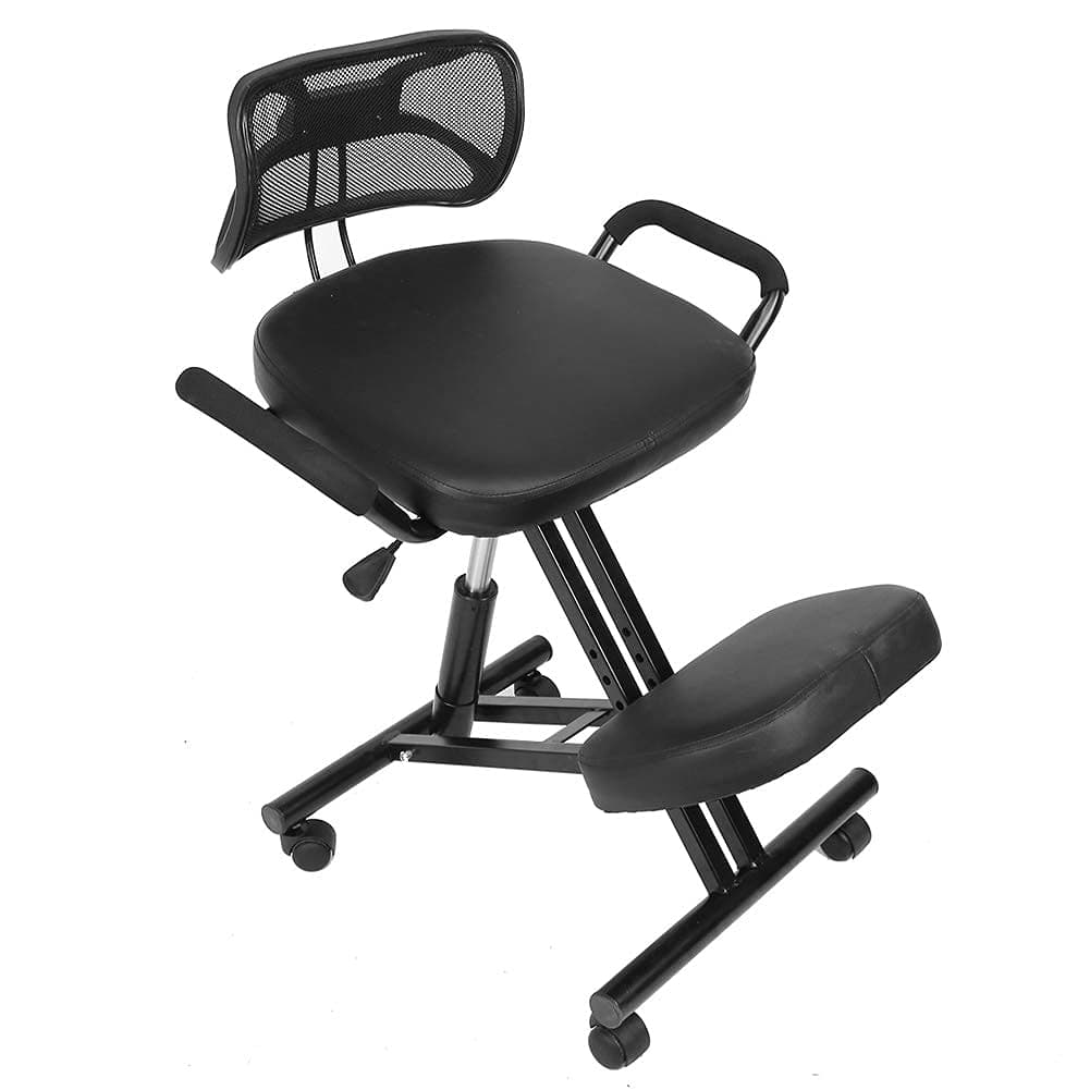 Knee Stool, Stool with Back, 21-31 Inch Adjustable, Ergonomic Kneeling Chair, Adjustable Office Stool, Computer Chair for Home and Office