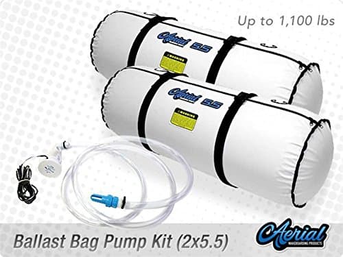 Two (2) Aerial Wakeboard Tower 5.5 (550lb) Ballast Bags + Attwood Tsunami T-800 Ballast Bag Pump