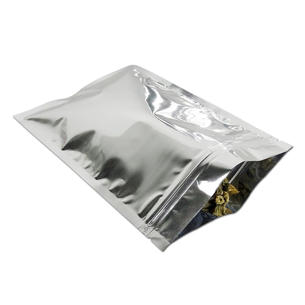 100pcs 4x6inch (10x15cm) Mylar Bags for Zip Bag Reusable Lock Seal Silver Grip Seal Aluminium Foil Food Storage Pouch Heat Seal Resealable Metallic Plastic Bags Zipper Lock Sample Baggies