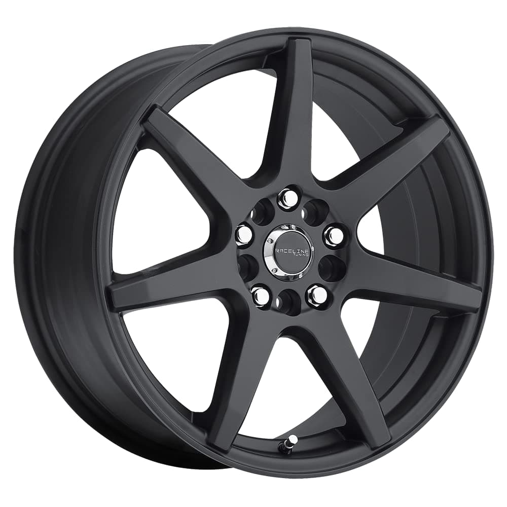 Raceline Wheels 131B EVO Wheel Black 16X7"5X110/5X115 Bolt Pattern +40mm Offset/(5.57"B/S) 7 Spoke Aluminum Passenger Car Wheels, Full Size Replacement Black Car Rims