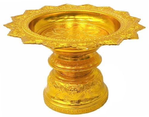 6" Tray Thai Buddhism Style Worship Offering Pedestal to Buddha Altar Amulet