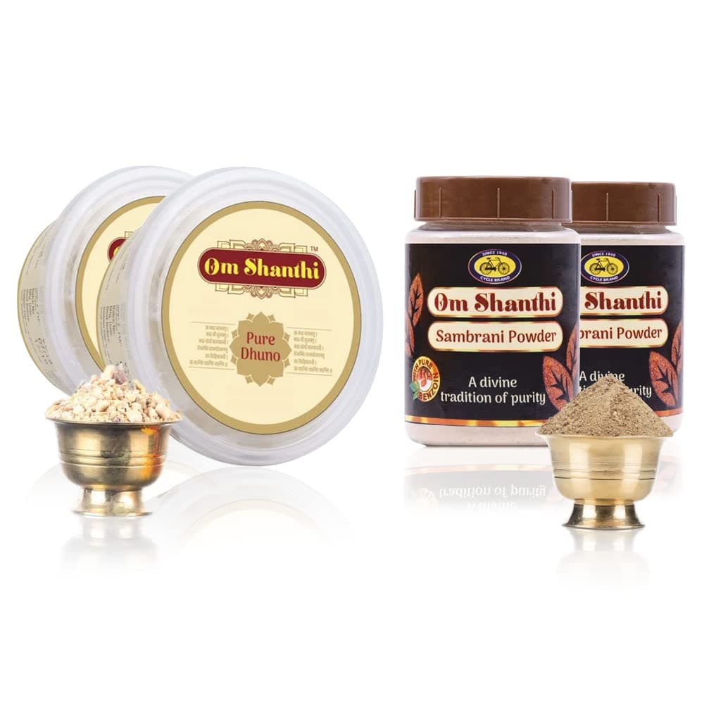Cycle Sambrani Powder (2 Packs) and Dhuno (2 Packs) - Pack of 4