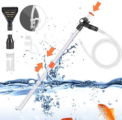Aquarium Gravel Cleaner Fish Tank Vacuum Gravel Cleaner Kit with Air-Pressing Button for Water Changing, Sand Washing, Absorption of Feces