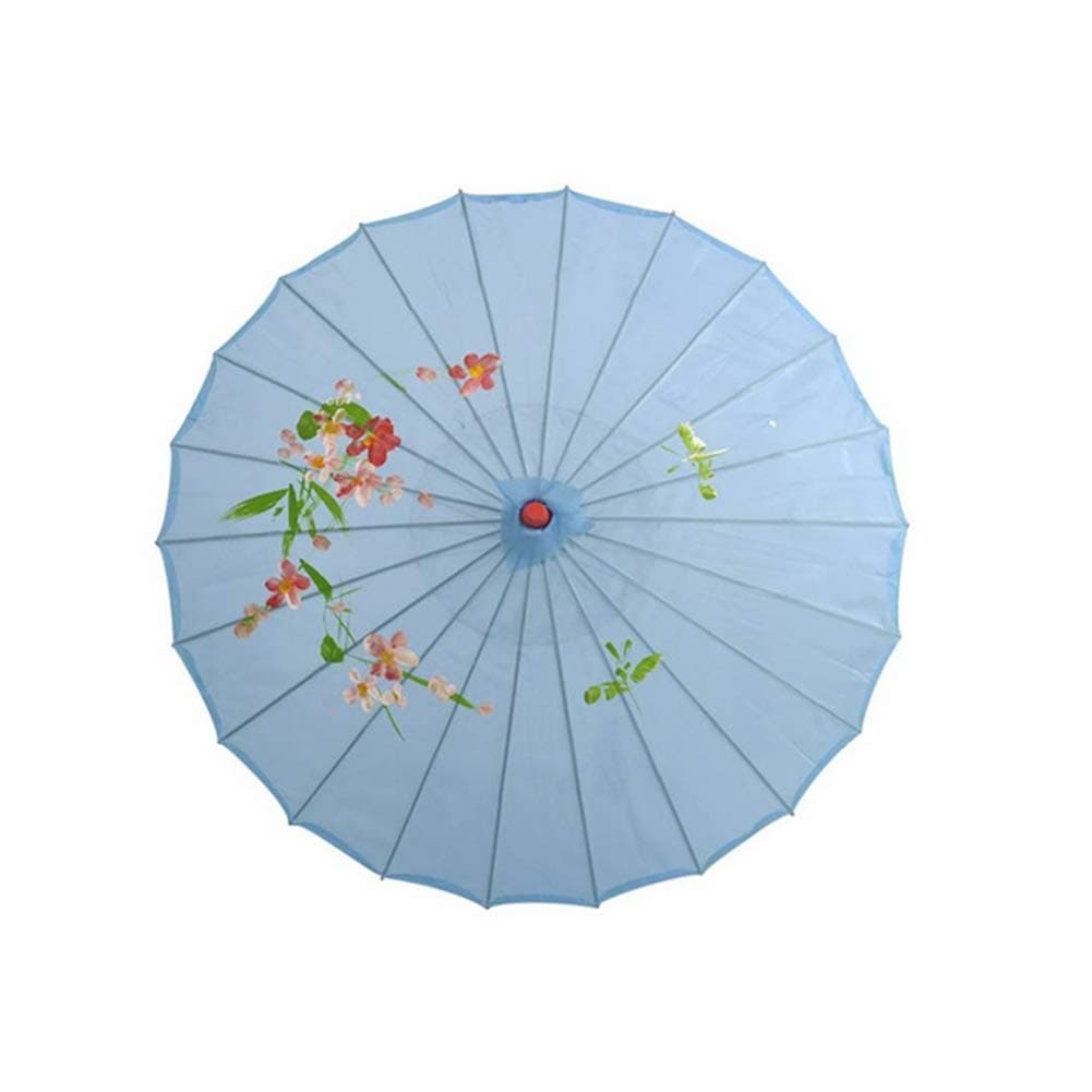Patio Umbrella, Chinese Vintage Silk Umbrella Parasol, Excellent Polyester Fabric, Exquisite Flower Pattern, Suitable for Sun Days, Wedding