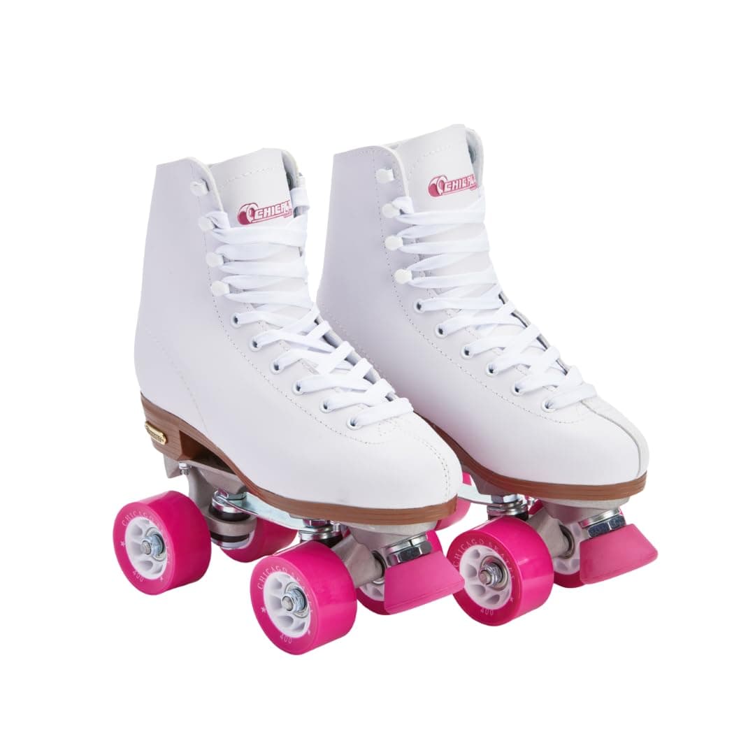 Chicago Skates Classic Quad Roller Skates for Women & Men – Durable & Top Performance, Adjustable High-Top Boots for Safe Indoor/Outdoor Roller Derby–60mm PU Wheels & Semi-Precision Bearings