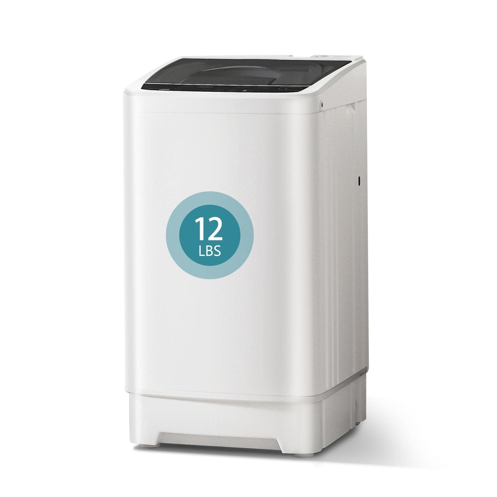 Full Automatic Washing Machine, 1.8 Cu. Ft Portable Washer and Dryer Combo with 8 Programs, 12Lbs Top Load Electric Laundry Machine with Stainless Steel Drum for Apartment RV Dorm, Included Drain Hose