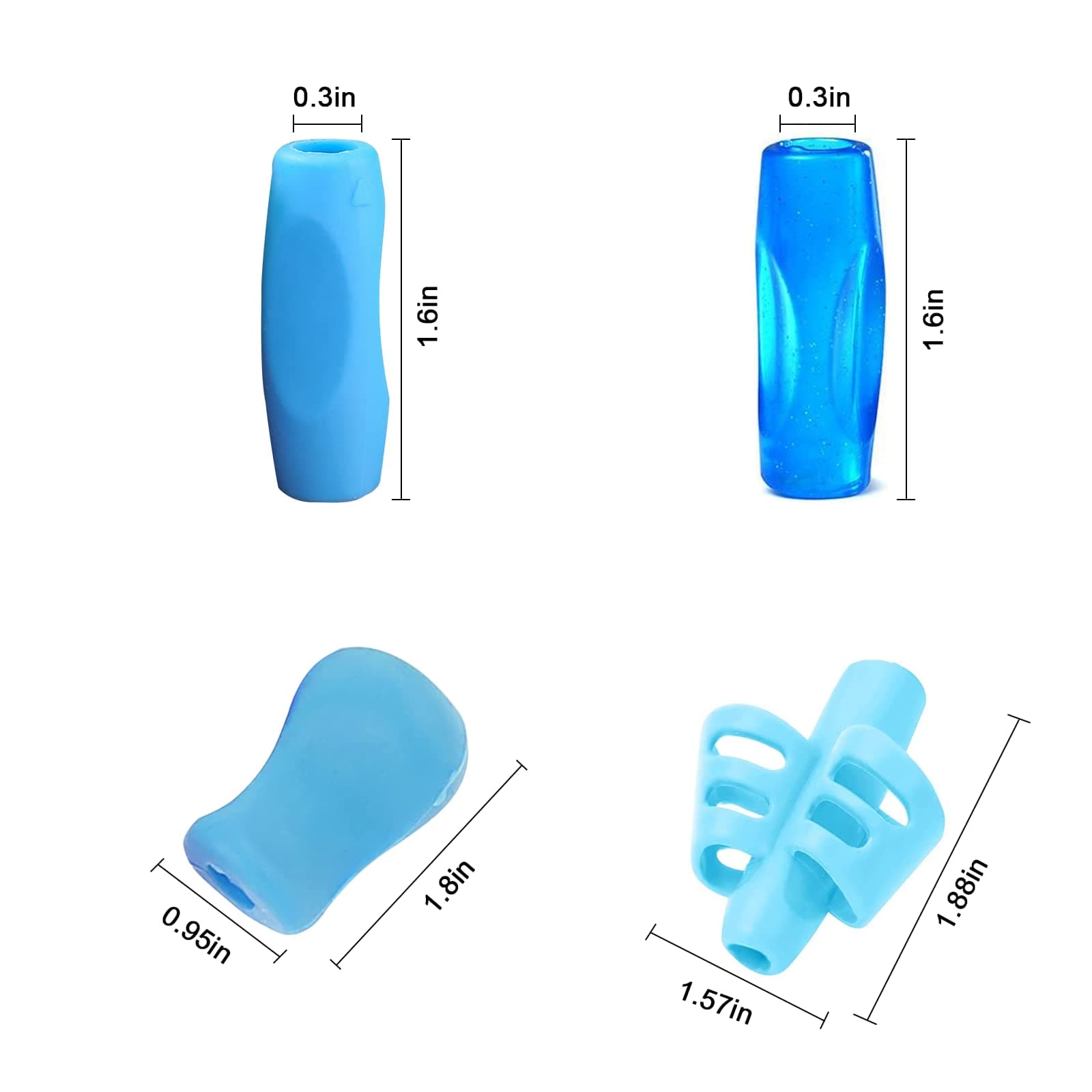 Bozily 16 Pcs Pen & Pencil Grips, Soft Silicone Handgrip for Kids & Students