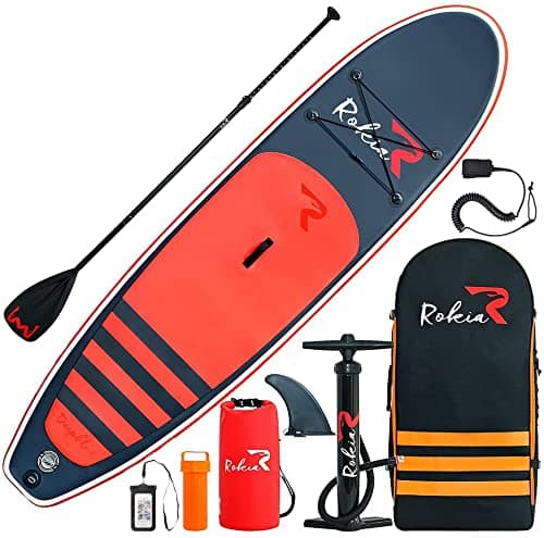 Rokia R SUP Stand Up Paddle Board 10'6''×32''×6'' Inflatable Paddleboard for Adult on Water with Family and Friend