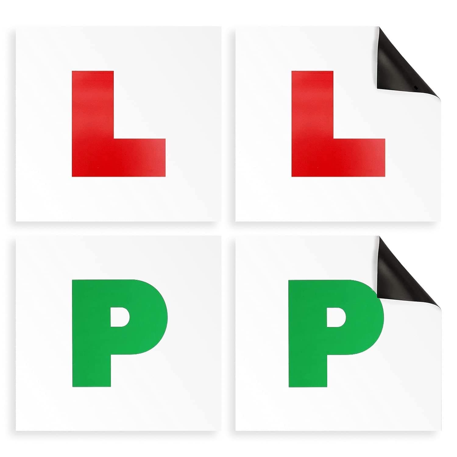 KEPLIN Fully Magnetic Car L & P Insurance Plates for New Drivers, Learner & Passed, Extra Strong Hold & Thick, Easy to Move, UK Road Legal (L & P Plates)