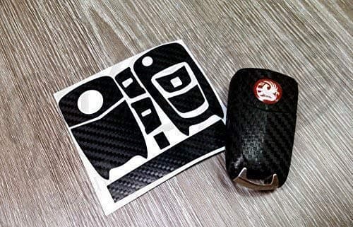 Black Carbon Fiber Key Sticker Decal Wrap Overlay Vauxhall Opel Astra Zafira B Corsa Vectra Antara GTG