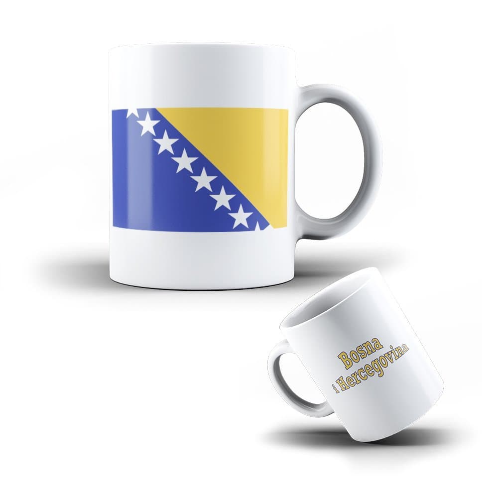 KOO Interactive - Ceramic Mug Bosnia Herzegovina - Coffee Cup Bosnian Flag