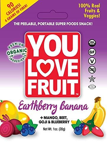 You Love Fruit Organic Fruit Leather, Earth Berry Banana, 1 Ounce (Pack of 12)
