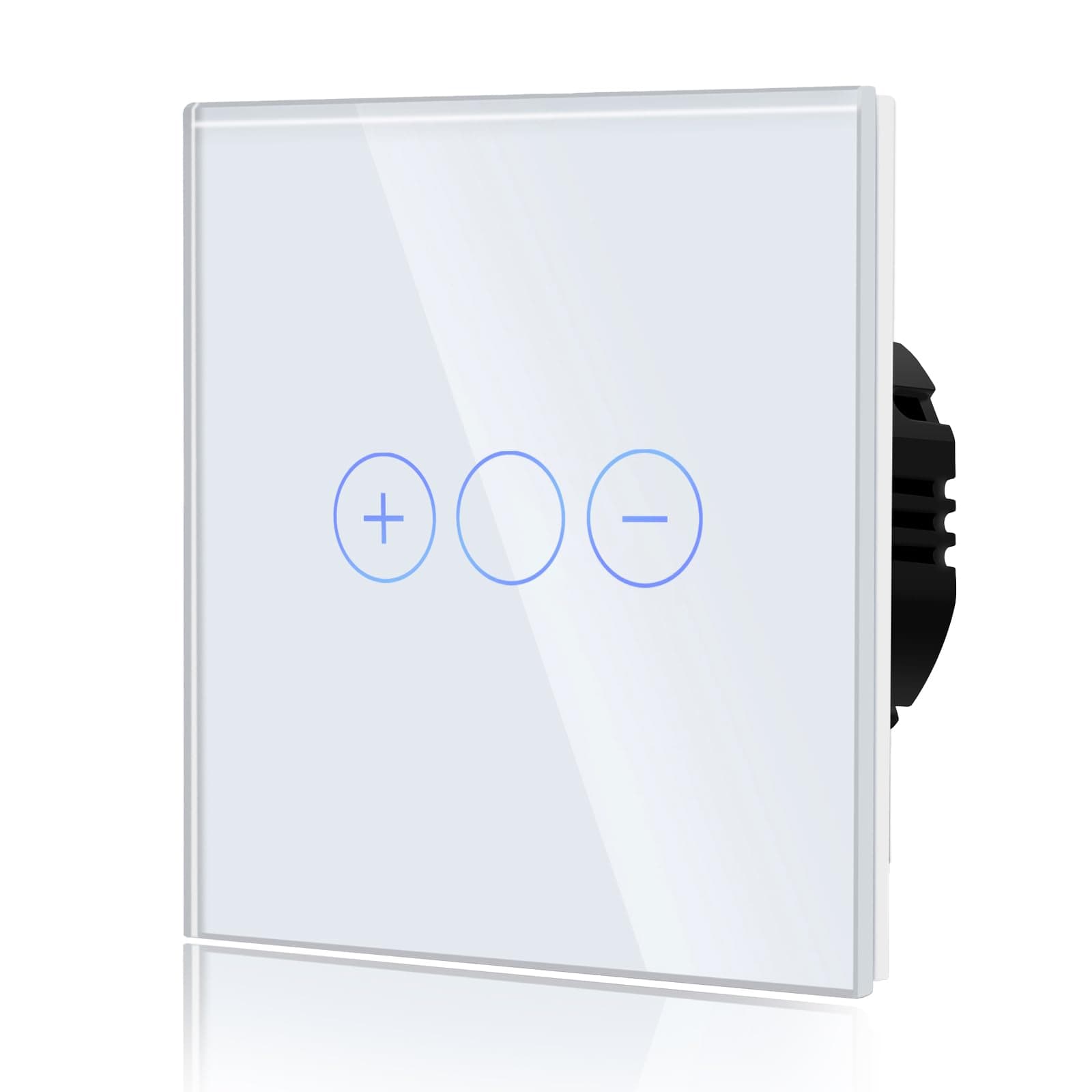 BSEEDDimmer Switch for LED Lights Dimamble Lamp Required Tempered Glass Panel for Wall Touch Light Switch 1 Gang 1 Way White