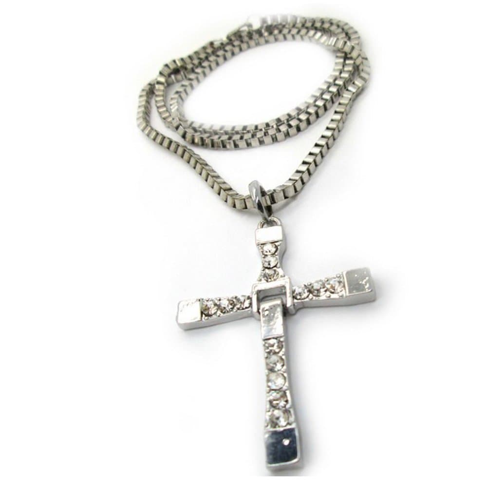 The Fast and the Furious Dominic Toretto's Cross Pendant Necklace,silver
