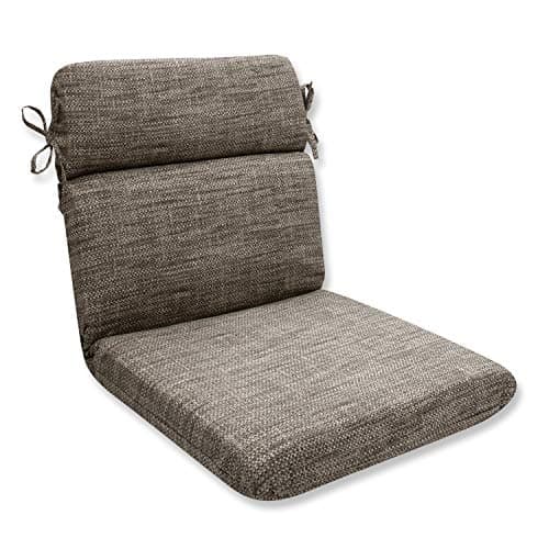 Pillow Perfect Remi Solid Indoor/Outdoor One Piece Chair Cushion Deep Seat, Weather and Fade Resistant, Round Corner - 40.5" x 21", Grey
