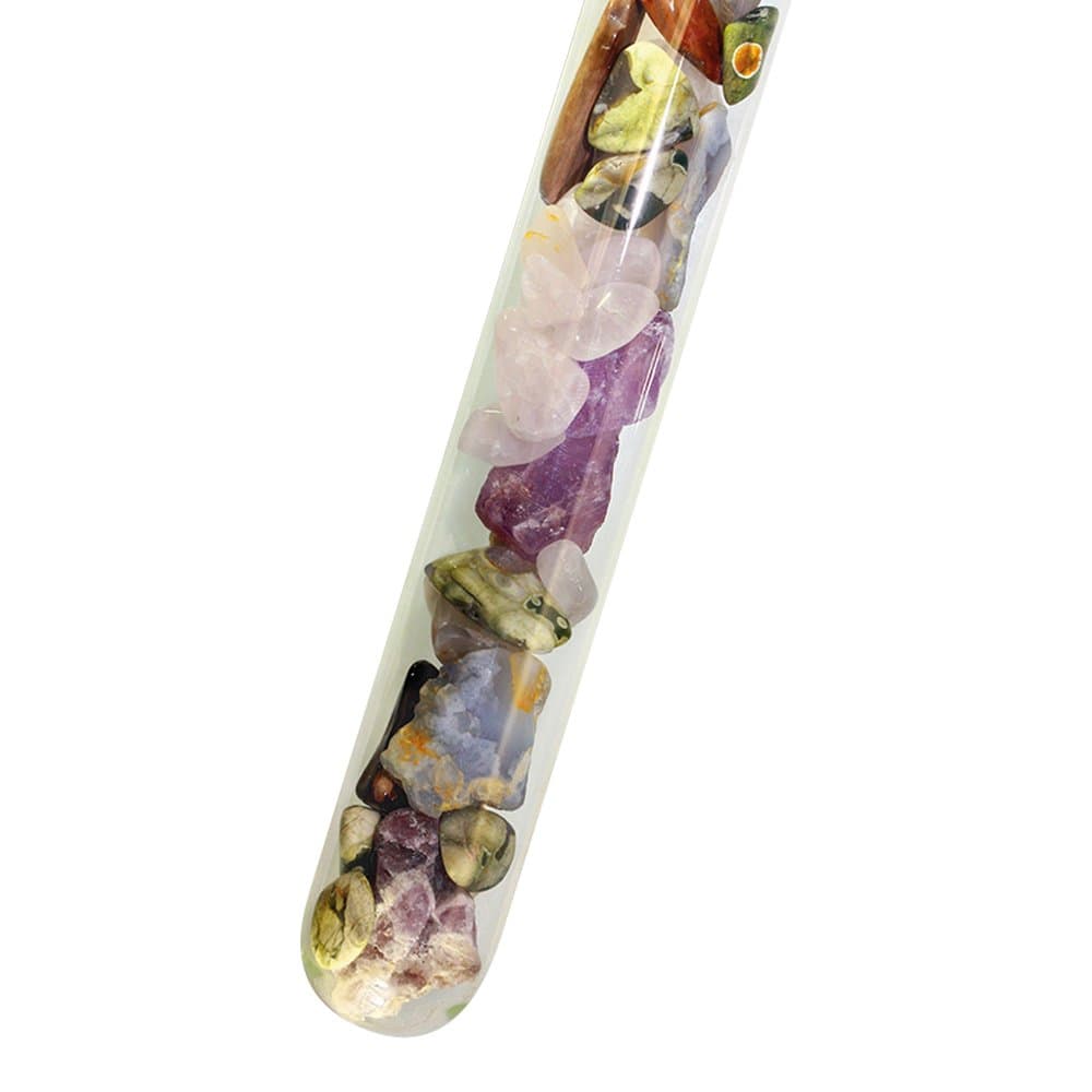Bijos Gemstone Stick to Energize Drinking Water, Filled with Precious Gemstones: 5 Elements Mixture, 9.84 ''
