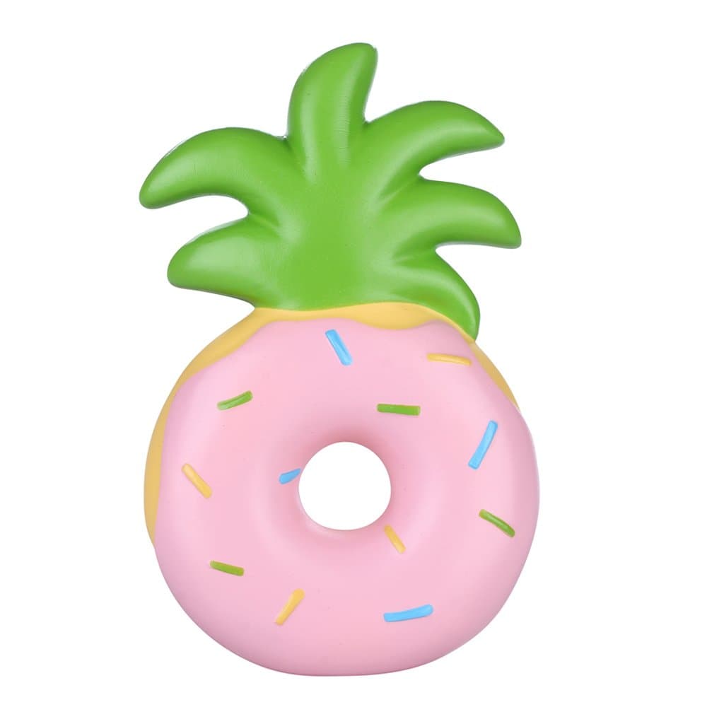 Squishy Pineapple Donut 6.1 Inch VLAMPO Slow Rising Stress Relief Sweet Scented Squishies Squeeze Toys Kids Soft (Pink) (Pink)