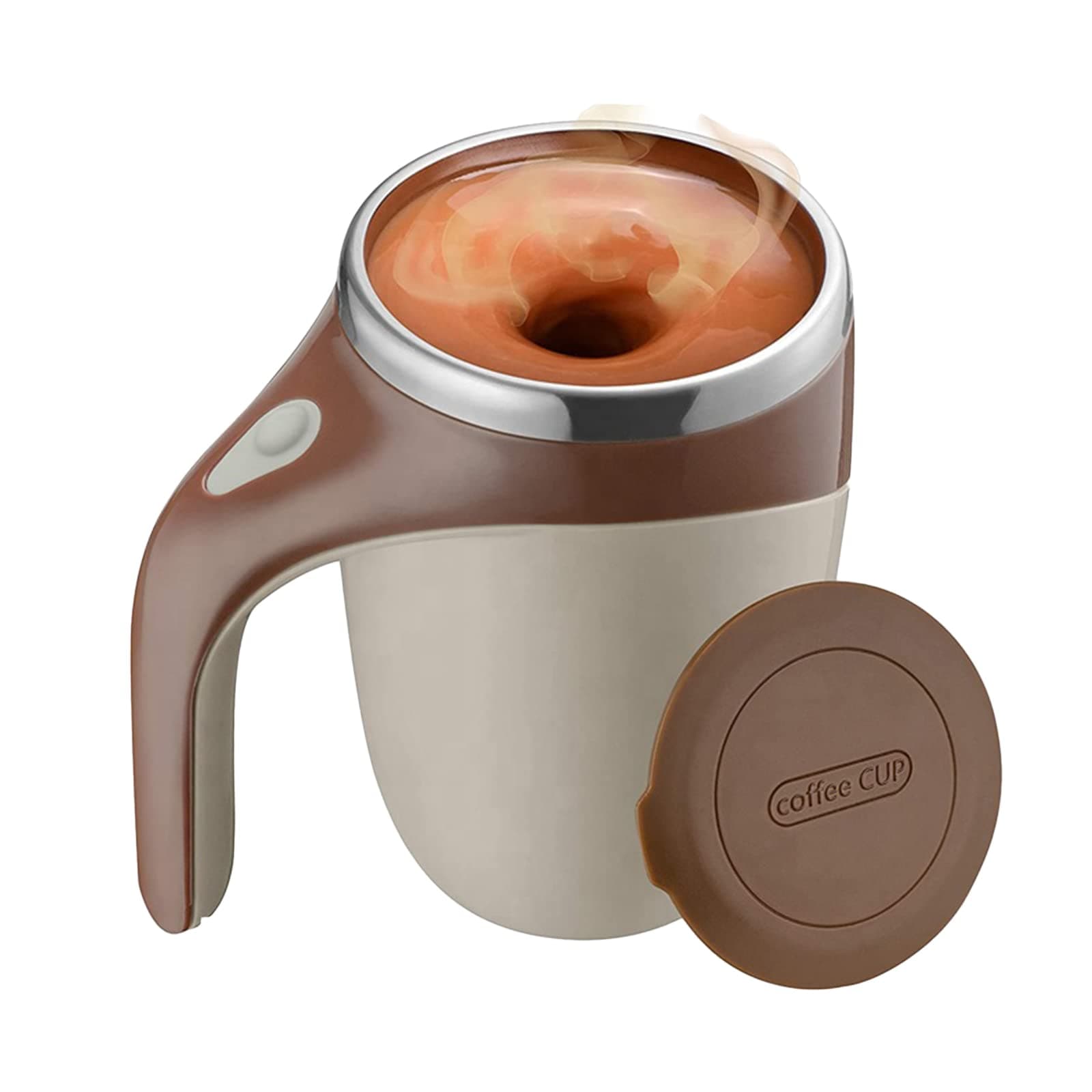 Artue Self Stirring Mug,380Ml Self Stirring Mug With Lid Automatic Magnetic Stirring Coffee Cup Electric Stainless Steel Self Mixing Coffee Cup For Coffee Milk Cocoa Hot Chocolate