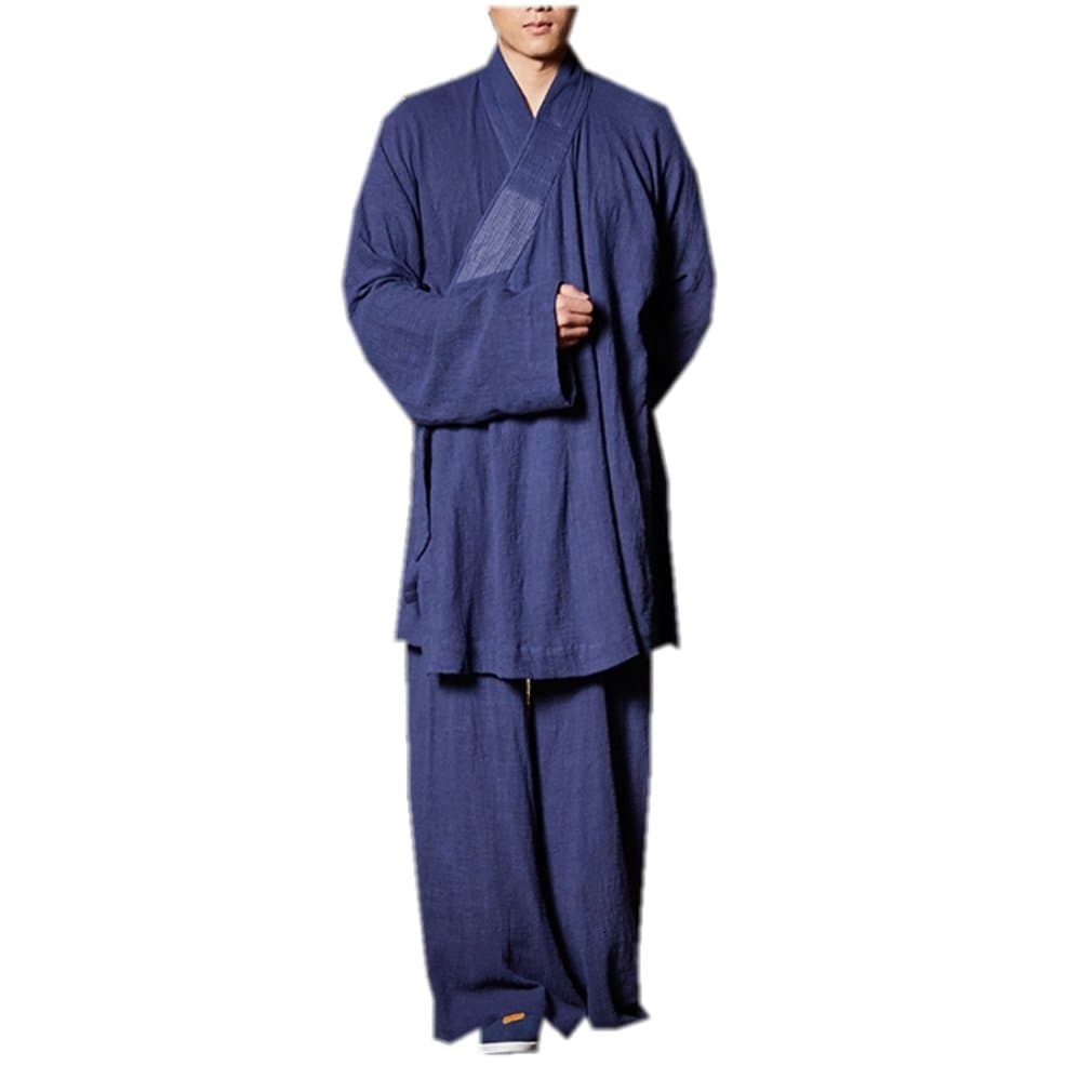 ZanYing Zen Clothing Sets Monk Buddhist Outfit Long Shirt Wide Leg Pants