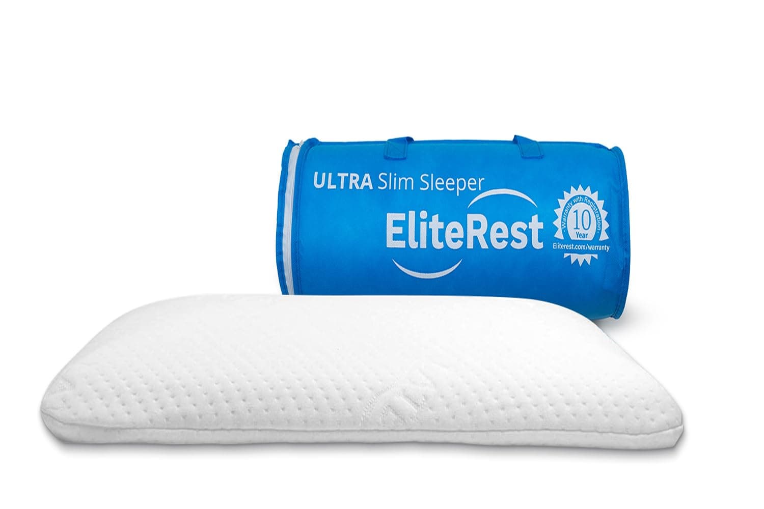DC LabsUltra Slim Sleeper Memory Foam Pillow: Extra Low Profile, Cotton Cover, Only 2.5 Inches Thick. Best Flat Pillow for Stomach, Back, or Side Sleepers