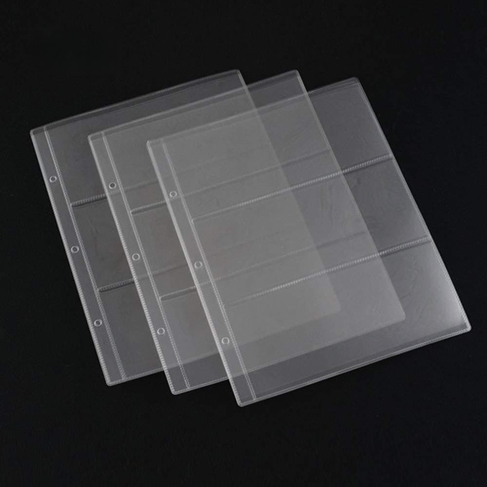 10Pcs/Set PVC Transparent Removable Sheets for Paper Money Collection Album Banknotes Album Home Decorative Crafts
