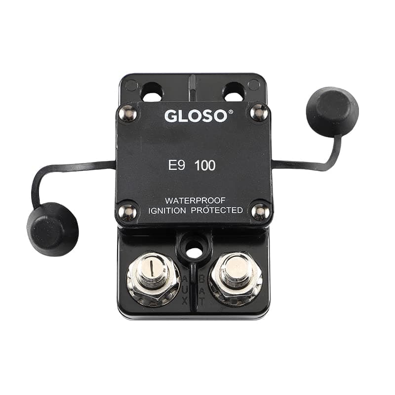 GLOSO Circuit Breaker E9A Waterproof Breaker Auto Reset (T1) 100A Side by Side Stud IP67 Marine Hi-Amp (100A)