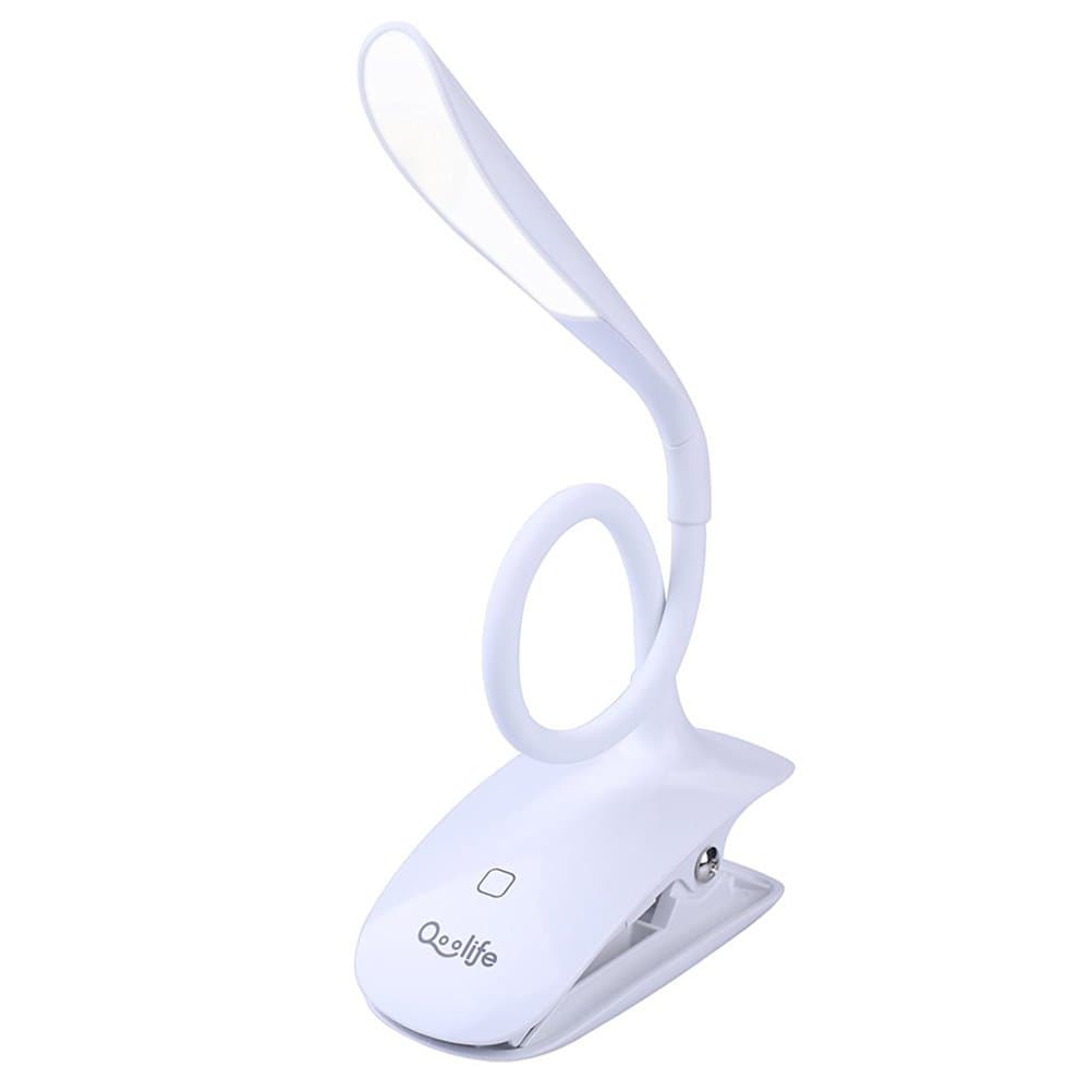 Qoolife Touch lamp for Bedroom Clip on Light Bedroom lamp Sensitive Night Light 14 LED Beads Desk lamp/Portable Lamps with 3 Level Eye Care Brightness