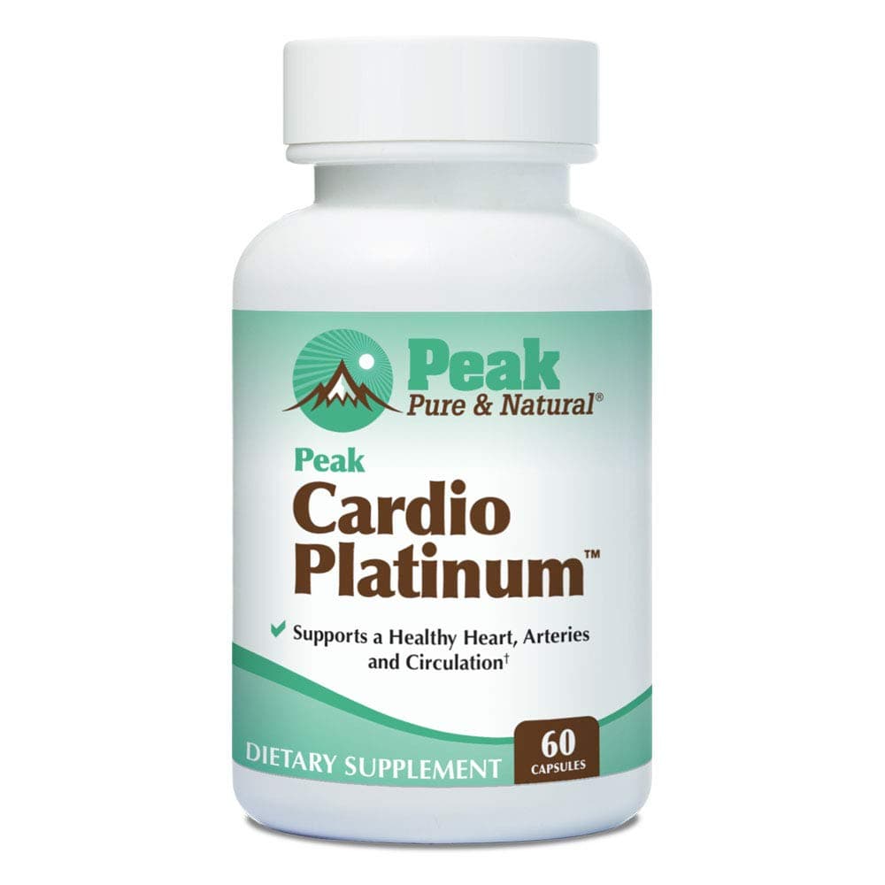 Peak Pure & Natural Cardio Platinum | Vitamin K2 as MK7 Supplement for Healthy Arteries and Circulation | Nitric Oxide and Nattokinase for Better Blood Flow (1 Bottle)