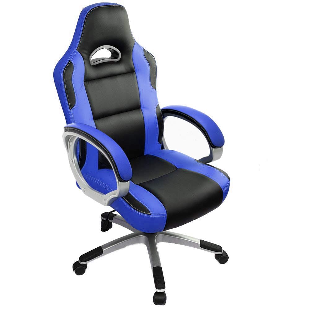IntimaTe WM Heart Gaming Chair,Ergonomic Office Chair for Adults ,High back Swivel Computer Desk Chair Leather chair with arms and back support for Home,Blue